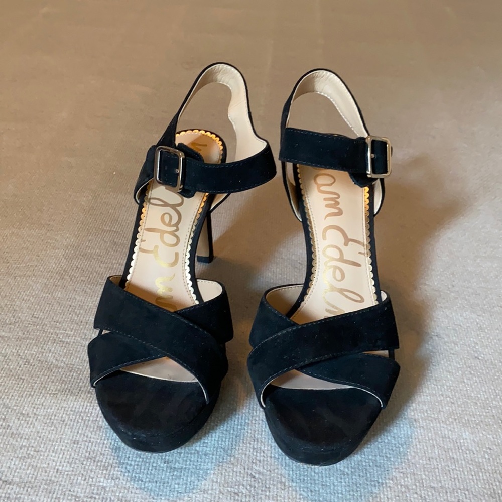 Sam Edelman- Chunky Black Suede Heel